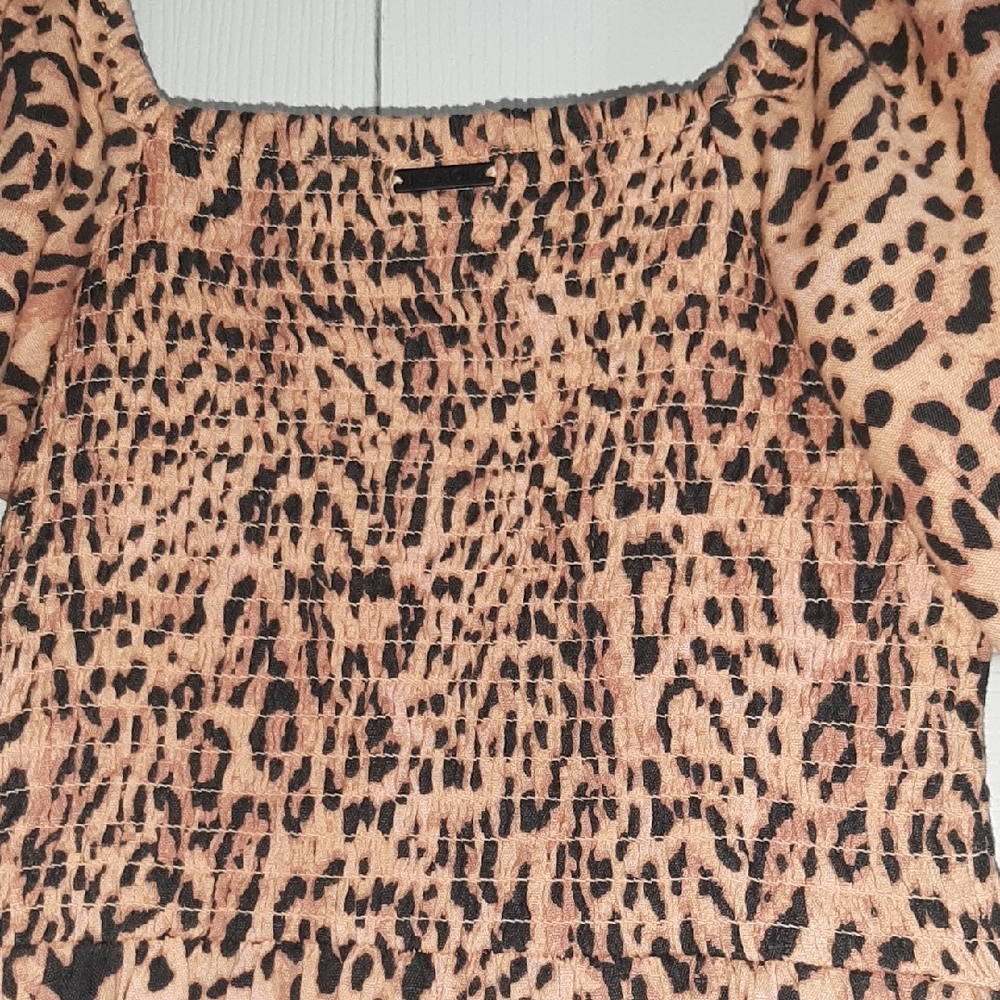 Billabong Brown Print Puff Sleeve Dress - Picture 5 of 8